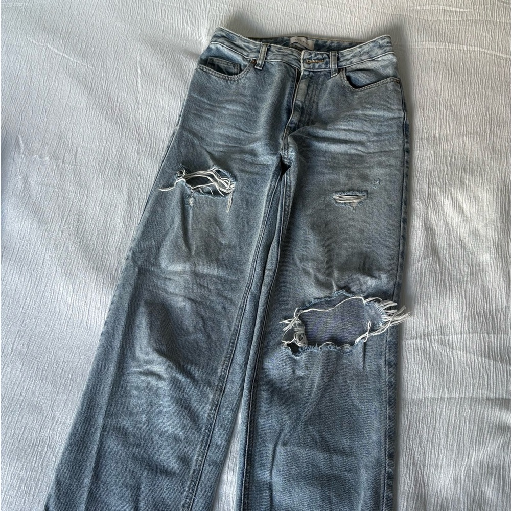 PacSun Light Blue Distressed Women's Relaxed Jeans
